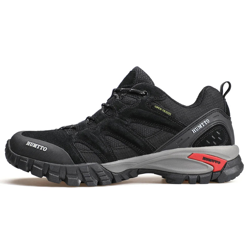 HUMTTO Hiking Shoes for Men Outdoor Sports Camping Shoe Tactical Sneakers Cow Suede Genuine Leather Breathable Non-slip Big Size
