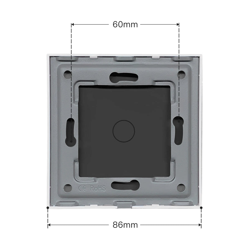 BSEED Single Wall Touch Switch Panel 1/2/3Gang For Light Switch Crystal Glass DIY Parts EU Standard 86*86mm Metal Base Included