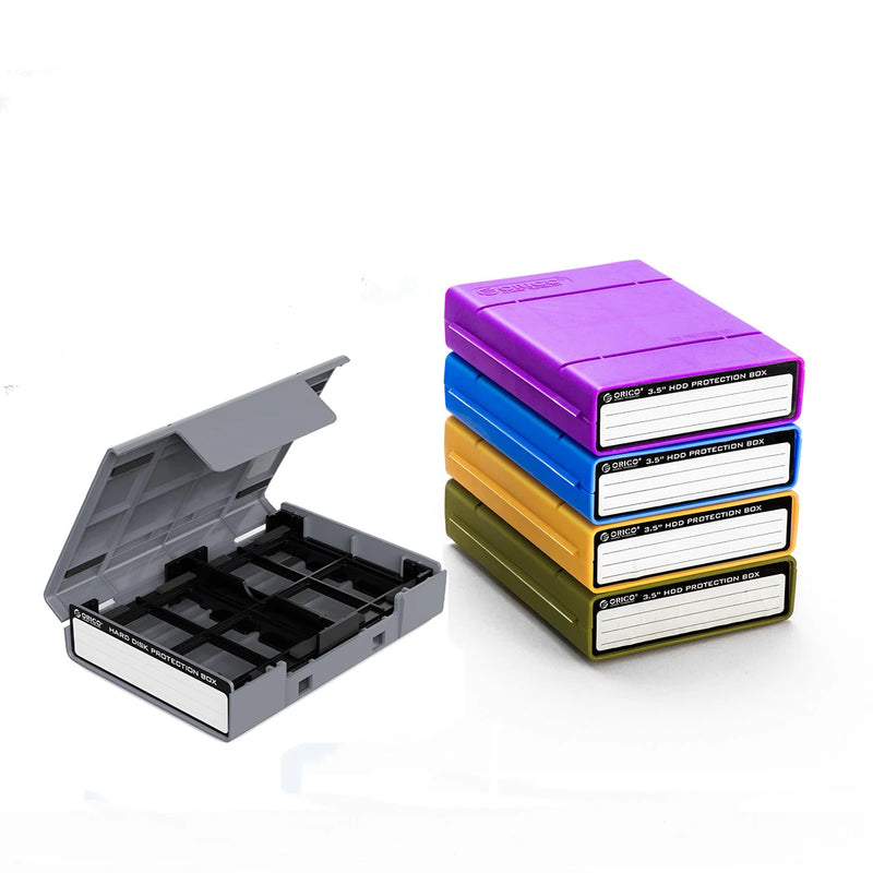 ORICO 3.5 Inch HDD ProtectIon Box 5 PCS Storage Box Multi-disk Storage for 2.5" M.2 SSD With label Design