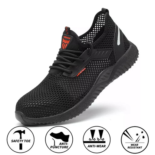 Summer Men Work Shoes Breathable Mesh Safety Work Shoes Men's Steel Toe Cap Safety shoe Shoes Light Workplace Casual Sport Shoes