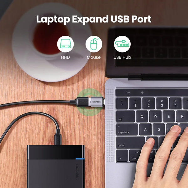 អាដាប់ទ័រ USB UGREEN ប្រភេទ C ទៅ USB 3.0 អាដាប់ទ័រ Thunderbolt 3 ប្រភេទ C អាដាប់ទ័រខ្សែ OTG សម្រាប់ Macbook Pro Air Samsung S10 S9 USB OTG