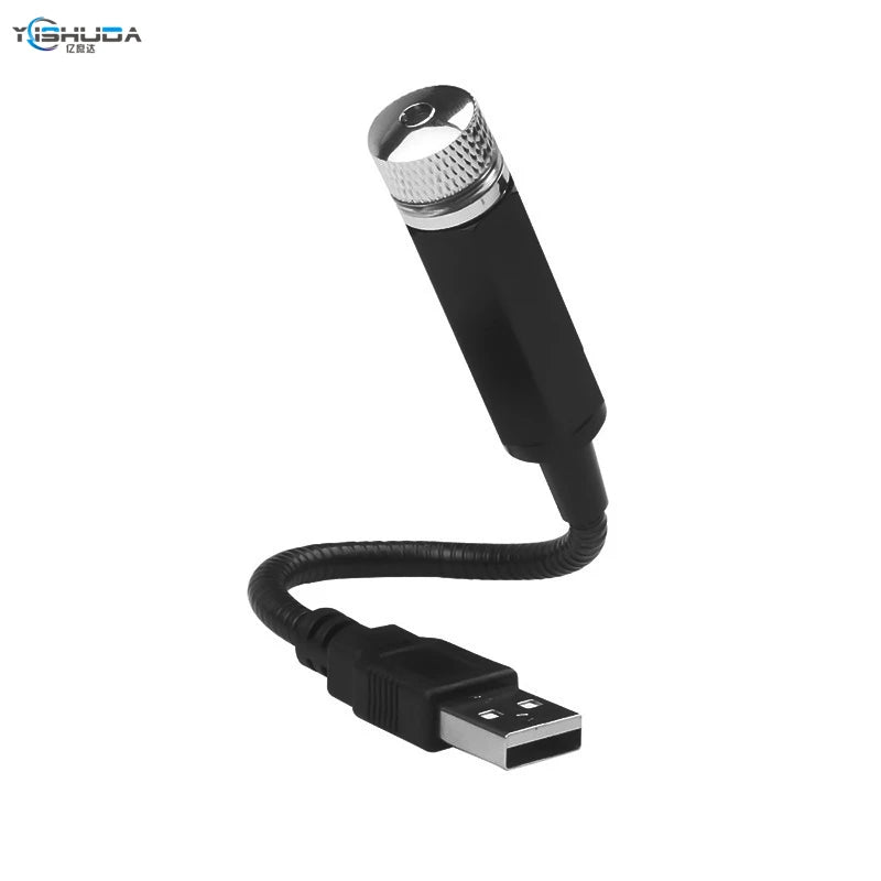 ភ្លើងបំភ្លឺដំបូលរថយន្ត UniversalLED Star Night Projector ចង្កៀងបរិយាកាស Galaxy ចង្កៀងតុបតែង USB អាចលៃតម្រូវបានច្រើនបែបផែនភ្លើងបំភ្លឺ