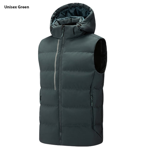 LNGXO Unisex Down Thermal Vest Hiking Camping Hunting Fishing Outdoor Warm Vest Men Women Lightweight Reflective Winter Jacket Unisex Green China