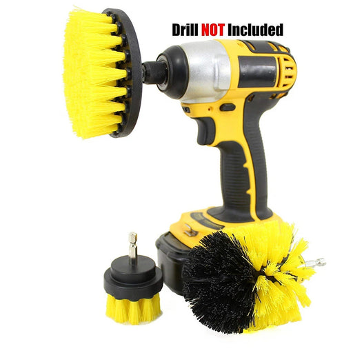 3Pcs/Set Electric Scrubber Brush Drill Brush Kit Plastic Round Cleaning Brush for Carpet Glass Car Tires BIY Bits by PROSTORMER