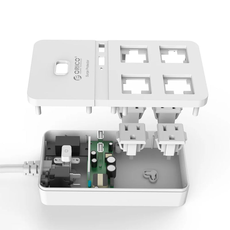 ORICO US Plug Power Strip with 4 AC Outlets 1.5M Extension Cable Electrical Socket For Home Office White Power Strips
