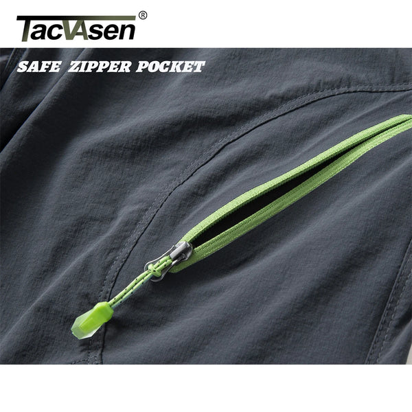 TACVASEN Below Knee Length Summer Waterproof Shorts Mens Quick Drying 3/4 Capri Pants Hiking Walking Sports Outdoor Nylon Shorts