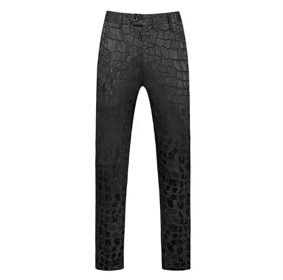 2026 New Men's White Rose Pattern Suit Pants, Business Office Trousers, Wedding Party Men Dress Pants Blue Pantalones Hombre