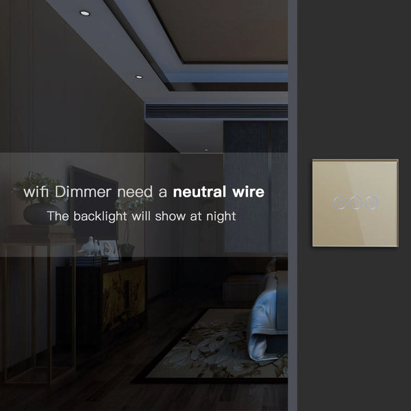 BSEED កុងតាក់ Wifi ឆ្លាតវៃតែមួយ 1Gang 1Way Wifi បញ្ជា Dimmable LED ភ្លើងកញ្ចក់ គាំទ្រ Tuya Google Smart Life