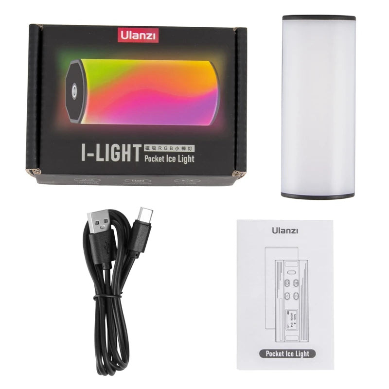 អំពូលភ្លើងដៃ Ulanzi i-Light VL119 RGB ដំបង LED RGB 2500-9000K ភ្លើងបំភ្លឺថតរូប អំពូលបំពង់ម៉ាញេទិកសម្រាប់វីដេអូ Vlog