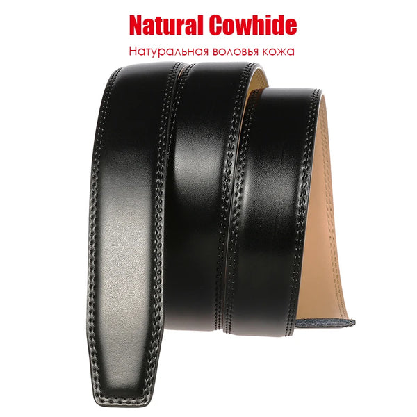 VATLTY New 31mm Leather Belt for Men Hard Alloy Automatic Buckle Soft Natural Cowhide Non-porous Trouser Belt Suit Girdles Male