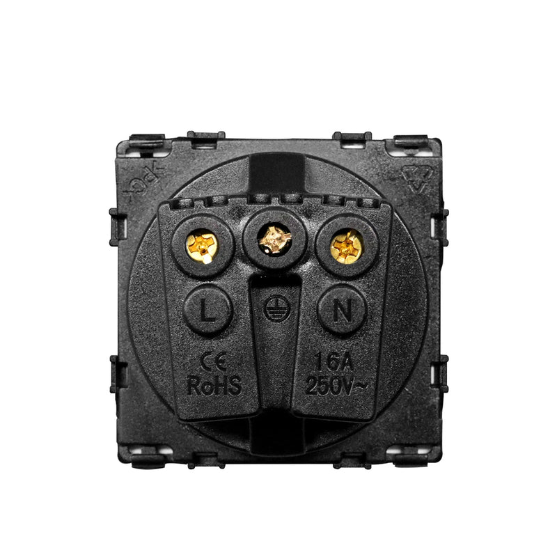 BSEED EU Standard Wall Power Socket USB Outlet Without Glass Panel DIY Function Parts Type-C Charge Port Part 110-250V 16A