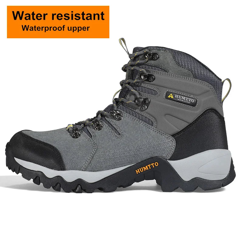 HUMTTO Waterproof Outdoor Sport Hiking Shoes for Men Leather Non-slip Climbing Sneakers Mountain Tactical Mens Trekking Boots