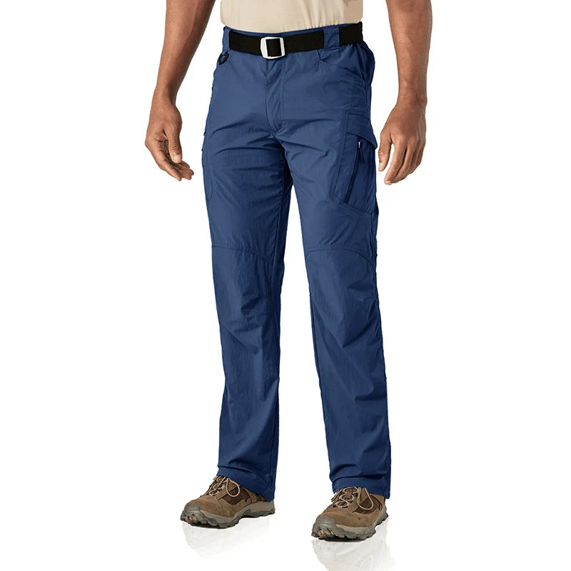 TACVASEN Summer Quick Dry Pants Men Stretch Fabric Cargo Pants Multi-Pockets Outdoor Trousers Lightweight Workout Hiking Pants