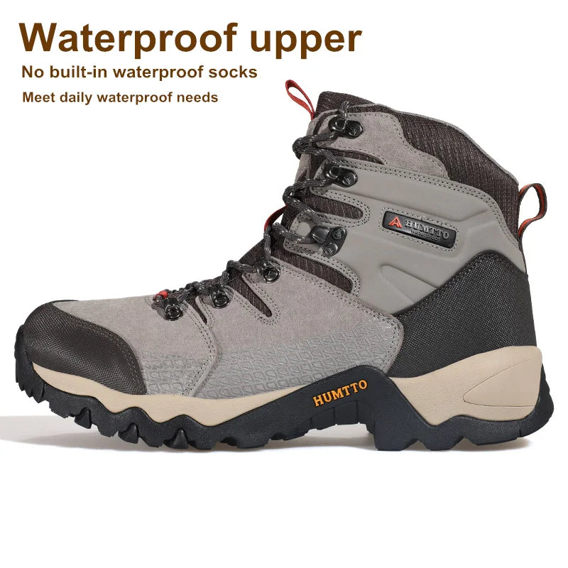 HUMTTO Hiking Boots Leather Waterproof Sneakers for Men 2021 Sport Hunting Climbing Trekking Shoes Breathable Outdoor Mens Shoes