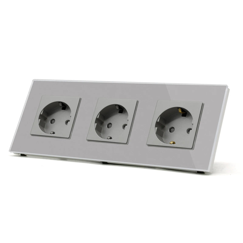 BSEED Double Light Switches Touch Sensor Wall Switch Glass 2Gang 1Way Switches Dark Blacklight White Black Golden 300W/Gang