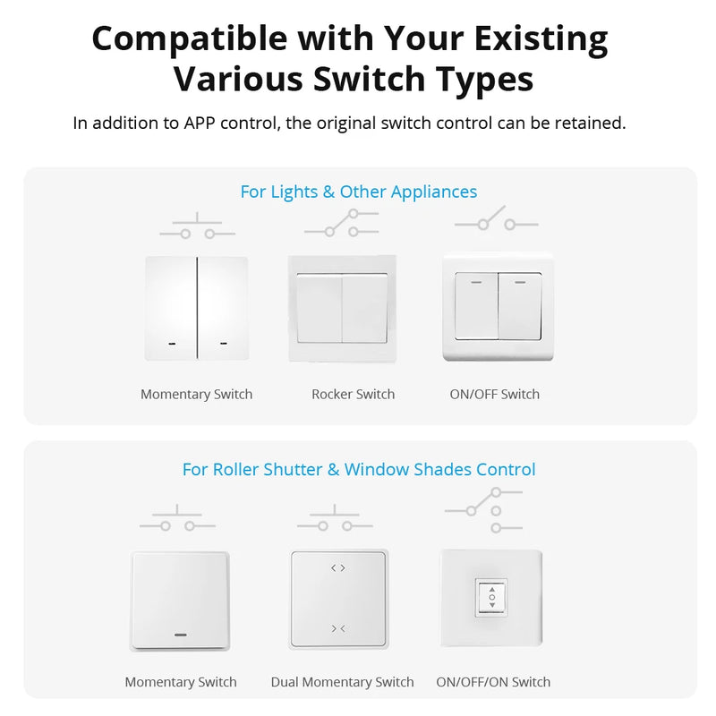 SONOFF DUALR3 Lite Dual Relay Module DIY MINI Smart WiFi Switch 1-5PCS 2-Way Control Timing via eWeLink Alexa Google Smart Home