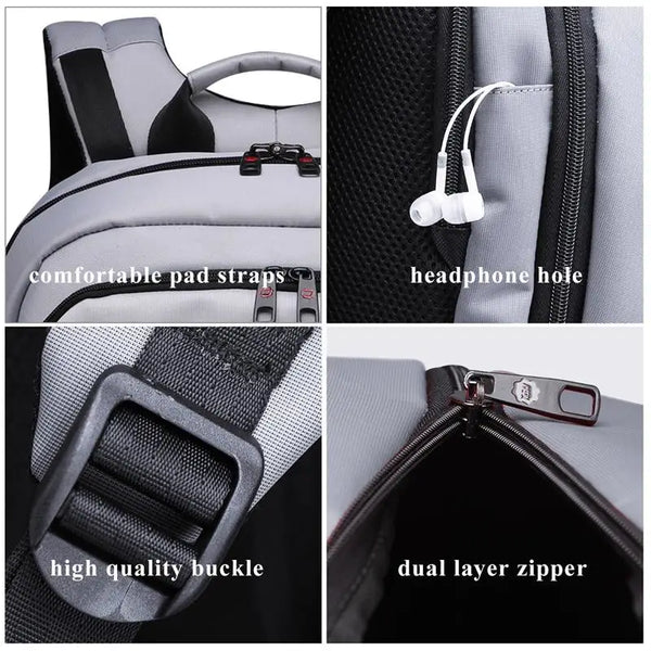 Tigernu 17inch Backpack Male Anti-theft Men Backpack Travel Bags Waterproof Nylon Backpack Bags Men Student Schoolbags Knapsack