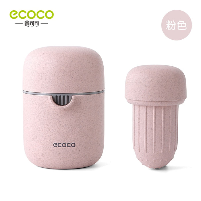ECOCO New Manual Juicer Multi-function Positive And Negative Dual-use Manual Juicer Orange Wheat Straw Kitchen Accessories Tools Pink
