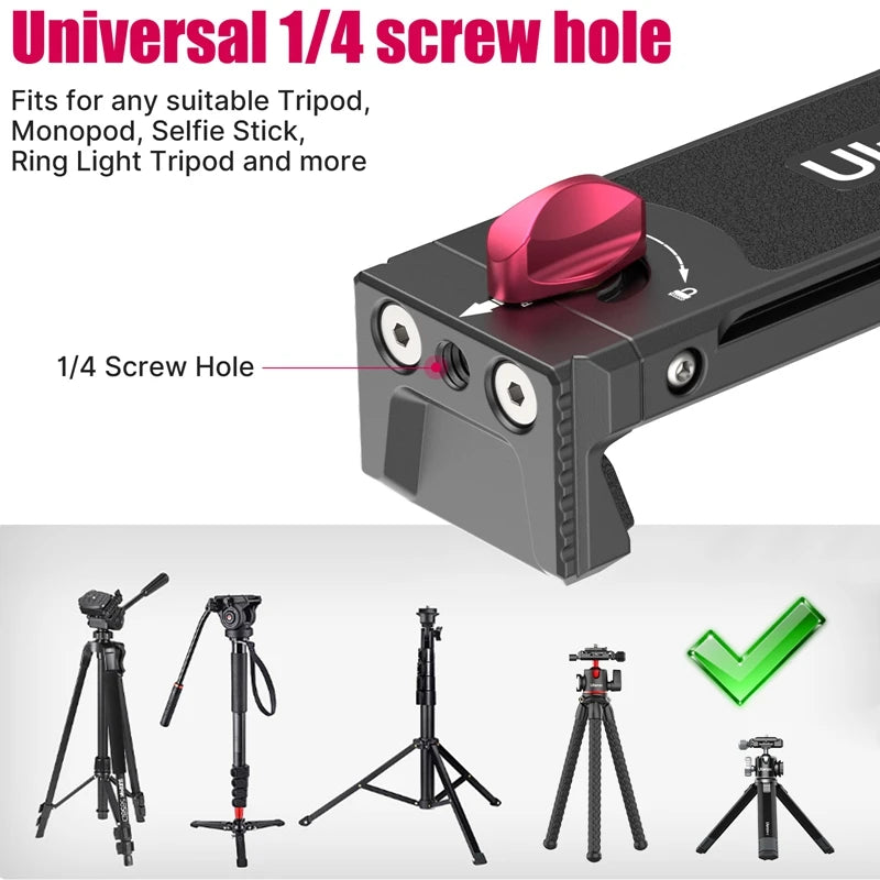 Ulanzi U-Pad III ឧបករណ៍ តោង ទូរស័ព្ទ លើ ថេប្លេត ដែល ធ្វើ ពី លោហៈ ជា សកល ក្ដាប់ វីស Arca 1/4 សម្រាប់ ជើង កាមេរ៉ា ថេប្លេត សម្រាប់ iPad Pro 12.9 អ៊ីញ iPad Air