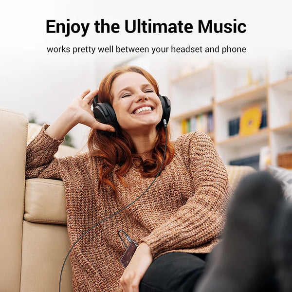 ខ្សែ UGREEN 3.5mm Aux Cable 4 Pole TRRS 4-Conductor Auxiliary Male to Male Stereo Jack HiFi Support Microphone Function Audio Cable