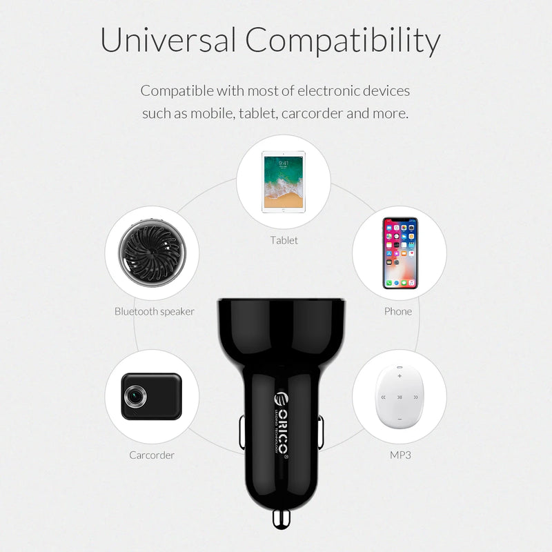 ORICO 2 Ports USB Car Charger 5V2.1A Car Charging Station For iPhone Samsung Xiaomi HUAWEI Phone Tablet Quick Charger