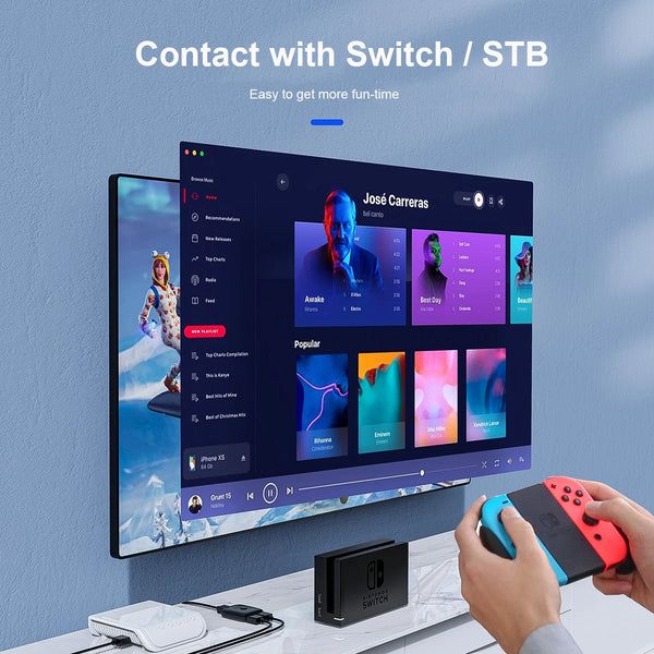 ORICO HDMI-compatible Splitter 4K*2K 60HZ KVM Switcher Bi-Direction 1x2/2x1 Adapter Audio Converter For PS5 Nintendo Switch BOX