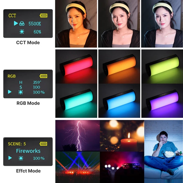 អំពូលភ្លើងដៃ Ulanzi i-Light VL119 RGB ដំបង LED RGB 2500-9000K ភ្លើងបំភ្លឺថតរូប អំពូលបំពង់ម៉ាញេទិកសម្រាប់វីដេអូ Vlog