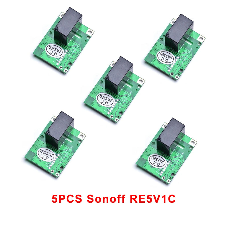 3/5/10PCS SONOFF RE5V1C 5V DC Dry Contact  Inching/Selflock Module Switch Work via eWelink APP Support Alexa Google Home IFTTT