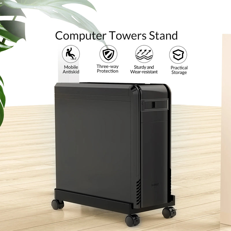ORICO Computer Tower Stand Mobile CPU Holder Desktop ATX-Case with 2 Locking Wheels and 2 Caster Wheels for Gaming PC Case