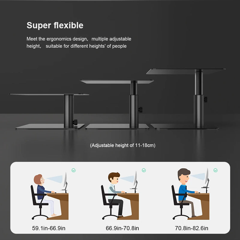 NILLKIN Monitor Stand Riser Metal Computer Universal Desktop Holder Adjustable Monitor Holder for PC Laptop MacBook Home Office