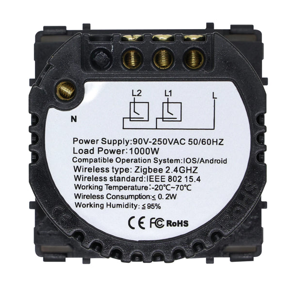BSEED កុងតាក់ Zigbee 1/2/3Gang កុងតាក់វាំងននឆ្លាតវៃ Dimmer DIY មុខងារផ្នែក Tuya Google Home App ការគ្រប់គ្រងឥតខ្សែជាមួយអព្យាក្រឹត
