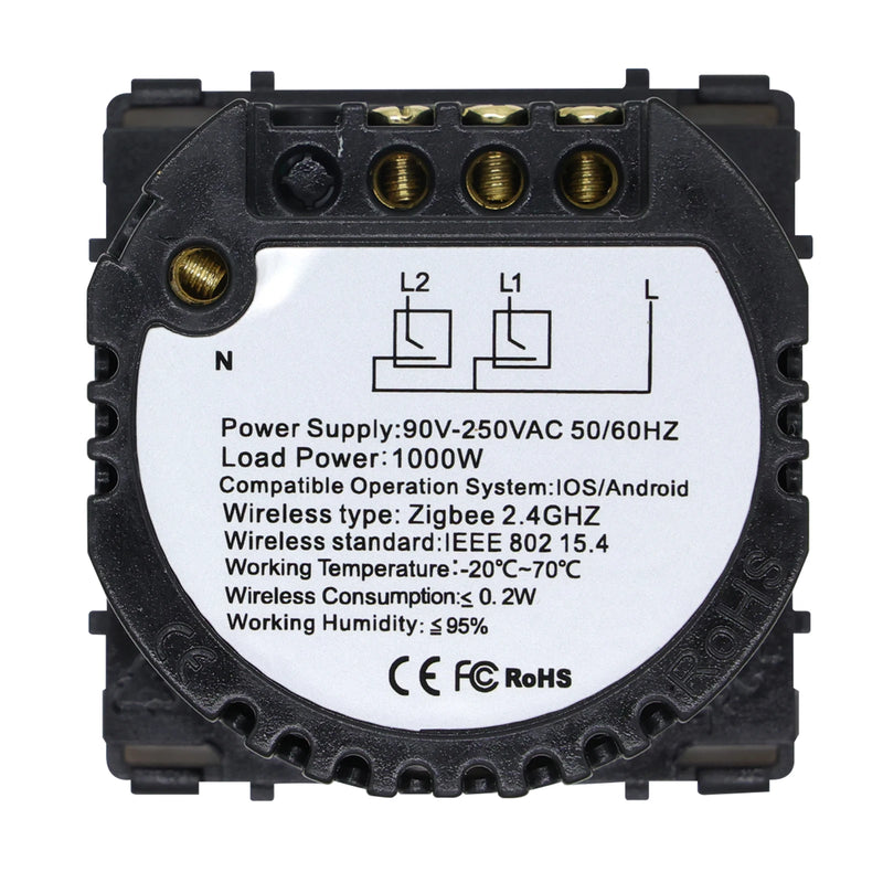 BSEED Zigbee Switch 1/2/3Gang Smart Dimmer Curtain Switch DIY Function Part Tuya Google Home App Wireless Control With Neutral