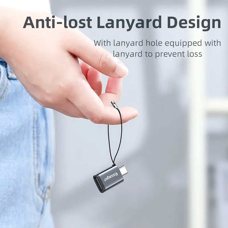 ឧបករណ៍ភ្ជាប់ OTG Essager USB Type C Type-C USB-C Male ទៅ USB 3.0 Female Converter សម្រាប់ Macbook Xiaomi Mi Samsung USBC OTG Connector