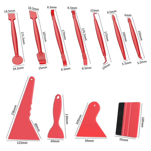 7/13pcs Car Vinyl Film Wrapping Tools Car Sticker Film Scraper Kit Auto Felt Squeegee Scraper Set Knife Decal Plaste Accessories