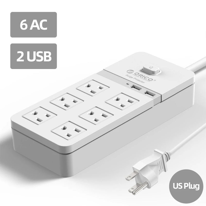 ORICO US Plug Power Strip with 6AC Outlets Sockets Extension Cable Electrical Socket For Home Office Power Strips