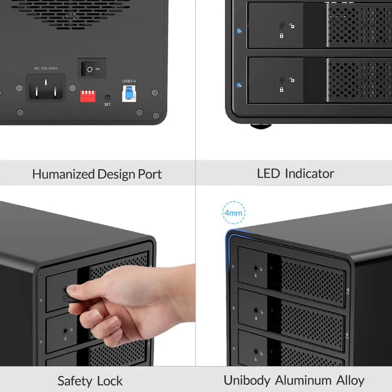 ORICO 95 Series Multi Bay 3.5'' SATA to USB3 HDD Docking Station HDD Enclosure Aluminum HDD Case for Altcoins Mining