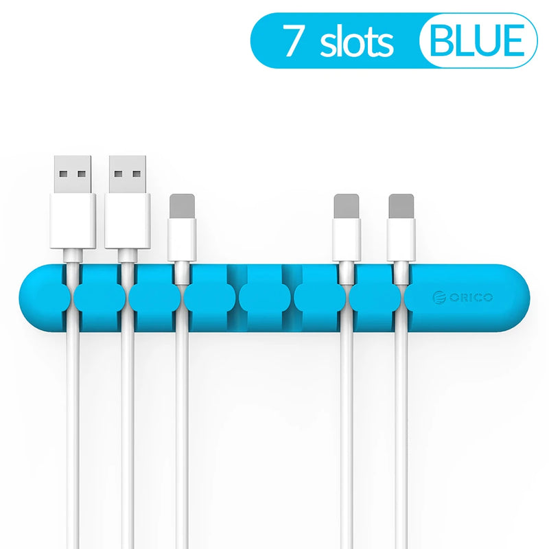 ORICO Cable Organizer Silicone USB Cable Winder Desktop Tidy Management Clips Cable Holder for Mouse Headphone Wire Organizer
