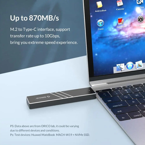 ORICO 10Gbps M2 NVMe SSD Case With Retractable Interface Type C USB3.1 UASP M.2 USB NVME Enclosure Aluminum Hard Drive Disk Box