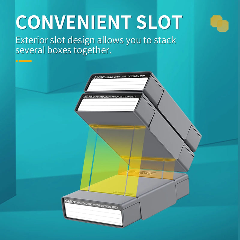 ORICO 3.5 Inch HDD ProtectIon Box 5 PCS Storage Box Multi-disk Storage for 2.5" M.2 SSD With label Design