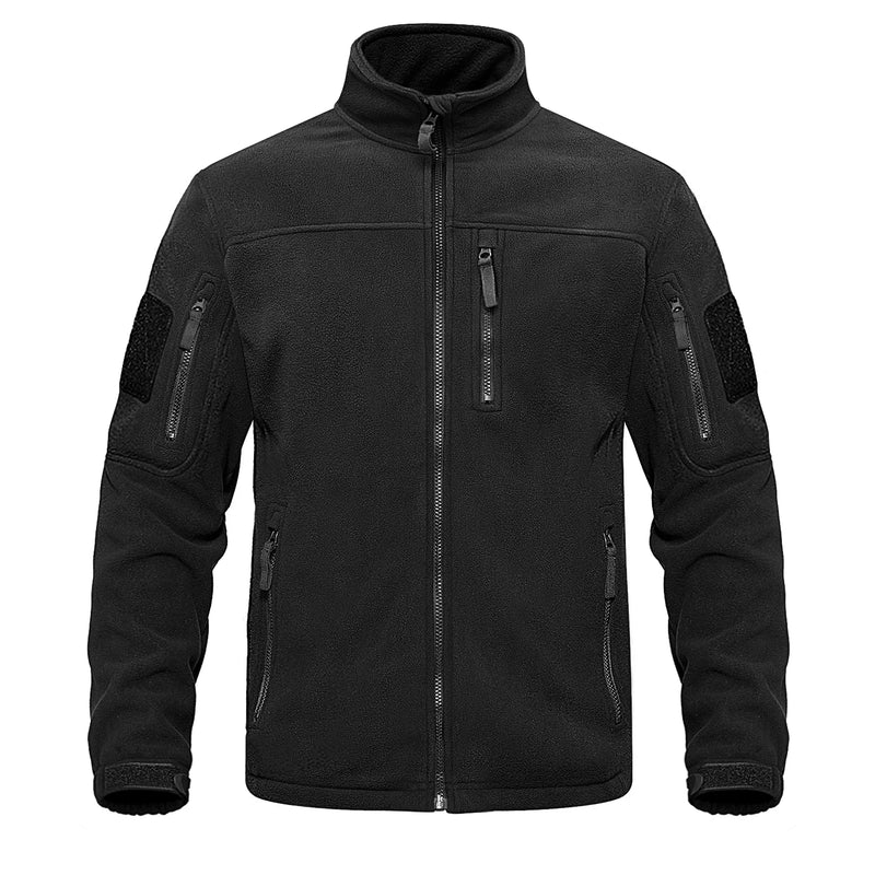 TACVASEN Full Zip Up Green Fleece Jacket Thermal Warm Work Coats Mens Zipper Pockets Casual Hiking Training Outwear Windbreaker
