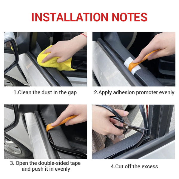 Car Window Seal Strip Car Window Lift Sealing Strips Auto Rubber Side Window Filler V Shape Weatherstrip Noise Insulation Goods