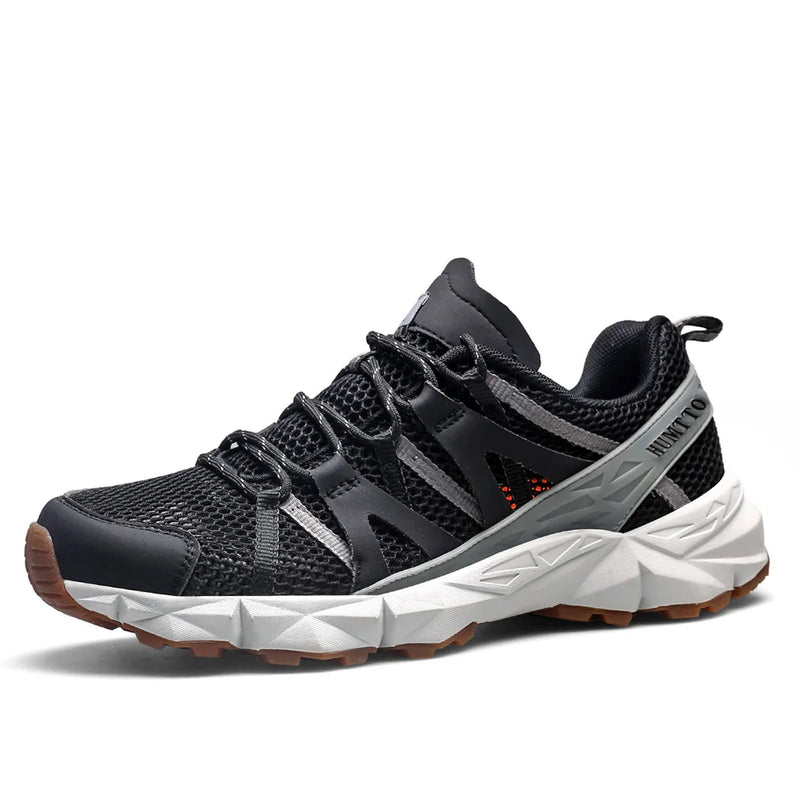 HUMTTO Men's Hiking Shoes Breathable Mesh Lightweight Lace-Up Non-slip Trekking Shoes Spring Summer Outdoor Sneakers Hot Sale