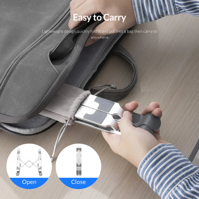 ORICO Foldable Laptop Stand Holder Riser Portable Adjustable Aluminum Notebook Stand Computer Stand 7 Angles for MacBook Tablets