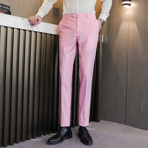 2026 Men Blue Suit Pants,  Formal Slim Dress Trousers, Red Green Black White Pantalones Hombre, Asian Size Man Slacks,M-5XL 6XL