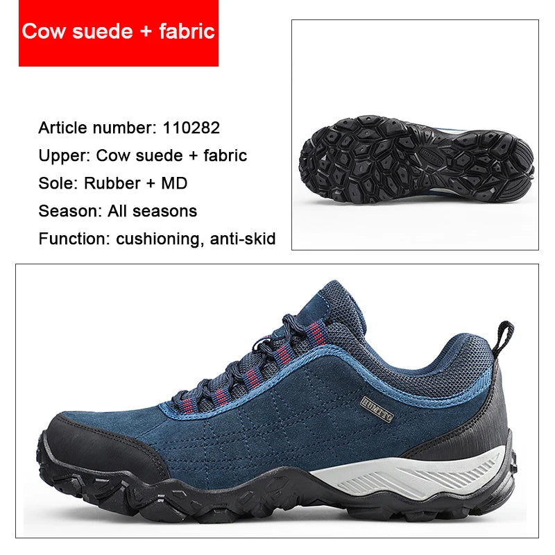 HUMTTO Brand Clearance Man Summer Hiking Shoes for Men  Breathable Leather Hunting Trekking Climbing Shoes Mens Outdoor Sneakers