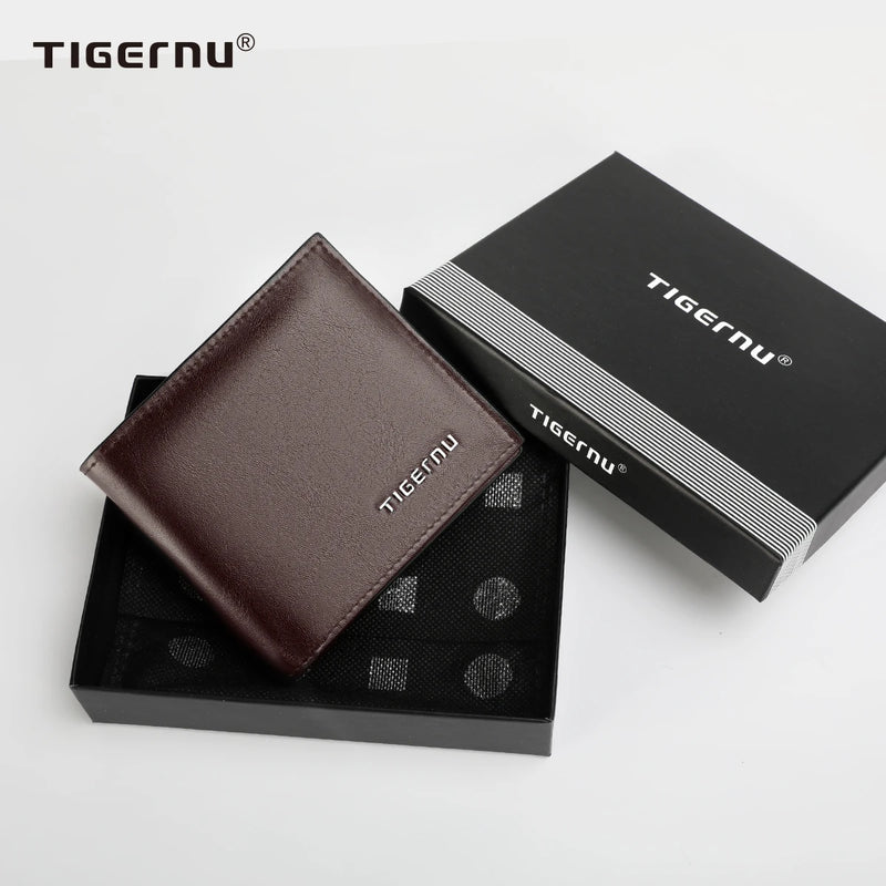 Tigernu High Quality Wallets Men Thin Money Purse Male Business Card Holder For Men Fashion PU Wallet Short Purse Light Card Bag