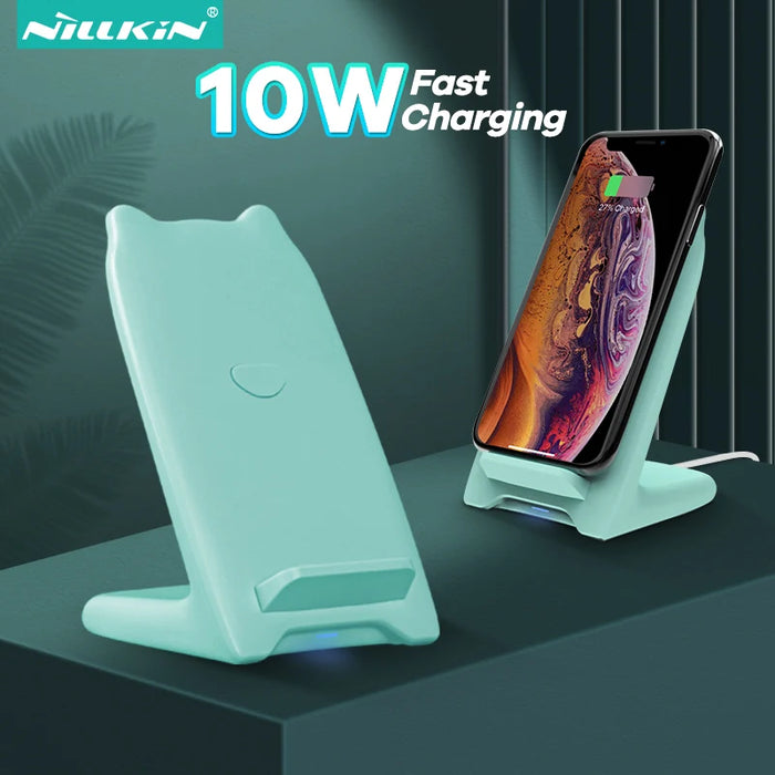 Nillkin wireless charger 15w Fast Qi Wireless Charging Stand,10W Wireless Charging Station Dock for iPhone 11 12 Pro Max Note 20 10W Charger G CN