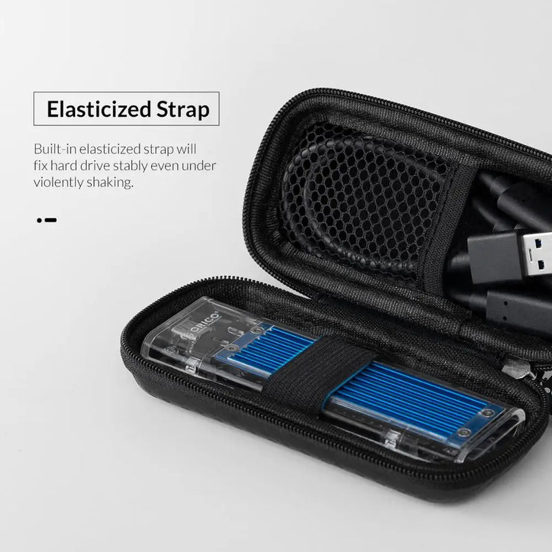 ORICO M.2 Hard Disk Case EVA  Portable HDD Storage Protection Bag for External M.2 Hard Drive/Earphone/Data Line HDD Case Black