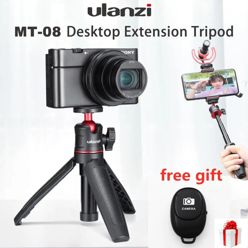 ULANZI MT-08 Extend Pole Mini Tripod Monopod Mount Handle Grip for Phone Sony Nikon Canon DSLR Camera Tripod DJI OSMO Action