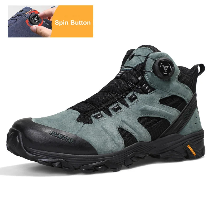 HUMTTO Waterproof Hiking Shoes Leather Trekking Boots Outdoor Sneakers for Men Male Camping Hunting Mens Tactical Ankle Boots